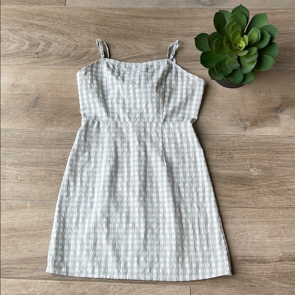 Seersucker Dress w/ cutout back